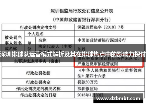 深圳排球队运营模式解析及其在排球热点中的影响力探讨